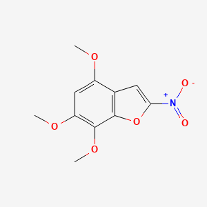 molecular formula C11H11NO6 B12884370 4,6,7-Trimethoxy-2-nitro-1-benzofuran CAS No. 65162-25-6