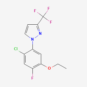 molecular formula C12H9ClF4N2O B12884375 1-(2-Chloro-5-ethoxy-4-fluorophenyl)-3-(trifluoromethyl)-1H-pyrazole CAS No. 106081-80-5