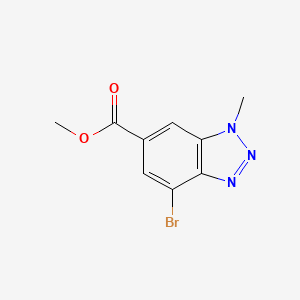 molecular formula C9H8BrN3O2 B12884475 Methyl 4-bromo-1-methyl-1H-benzo[d][1,2,3]triazole-6-carboxylate 