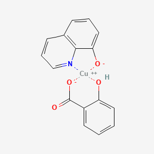molecular formula C16H11CuNO4 B12884530 Copper, (8-quinolinolato)(salicylato)- 