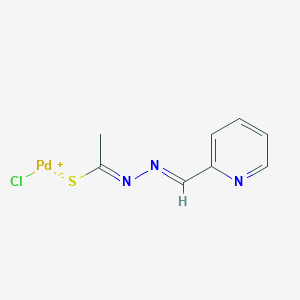 molecular formula C8H8ClN3PdS B12884680 Palladium(2+),N'-[pyridin-2-ylmethylideneamino]carbamimidothioate,chloride 