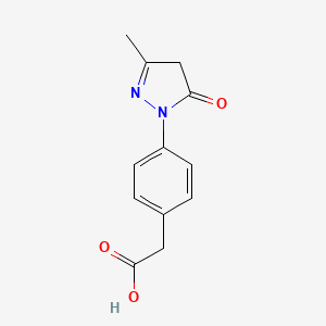 molecular formula C12H12N2O3 B12884686 [4-(3-Methyl-5-oxo-4,5-dihydro-1H-pyrazol-1-yl)phenyl]acetic acid CAS No. 90614-52-1