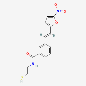 molecular formula C15H14N2O4S B12884694 N-(2-Mercaptoethyl)-3-(2-(5-nitrofuran-2-yl)vinyl)benzamide 