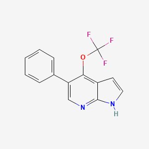 molecular formula C14H9F3N2O B12884707 5-Phenyl-4-(trifluoromethoxy)-1H-pyrrolo[2,3-b]pyridine 