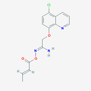 molecular formula C15H14ClN3O3 B12884709 N-(But-2-enoyloxy)-2-((5-chloroquinolin-8-yl)oxy)acetimidamide 