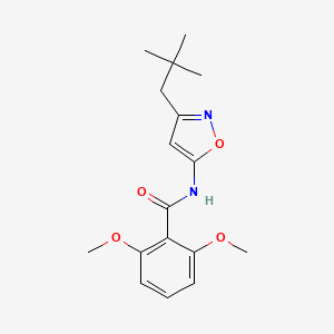 molecular formula C17H22N2O4 B12884732 N-[3-(2,2-Dimethylpropyl)-1,2-oxazol-5-yl]-2,6-dimethoxybenzamide CAS No. 82558-54-1