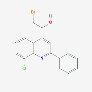 molecular formula C17H13BrClNO B12884759 2-Bromo-1-(8-chloro-2-phenylquinolin-4-yl)ethanol CAS No. 6338-25-6
