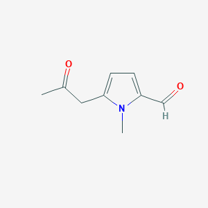 molecular formula C9H11NO2 B12884763 1-Methyl-5-(2-oxopropyl)-1H-pyrrole-2-carbaldehyde 