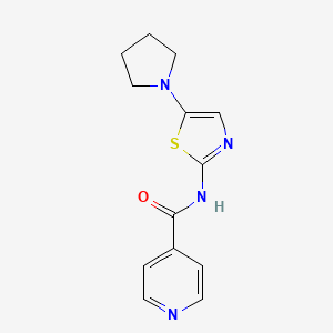 molecular formula C13H14N4OS B12884783 N-[5-(Pyrrolidin-1-yl)-1,3-thiazol-2-yl]pyridine-4-carboxamide CAS No. 828920-95-2
