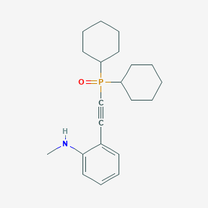 molecular formula C21H30NOP B12884789 Dicyclohexyl((2-(methylamino)phenyl)ethynyl)phosphine oxide 
