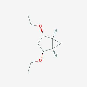 molecular formula C10H18O2 B128848 Bicyclo[3.1.0]hexane, 2,4-diethoxy-, (1-alpha-,2-alpha-,4-alpha-,5-alpha-)-(9CI) CAS No. 151851-03-5