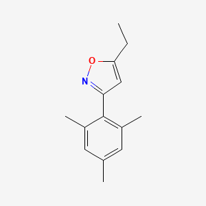 molecular formula C14H17NO B12884809 5-Ethyl-3-mesitylisoxazole 