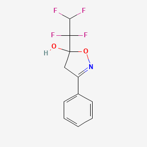 molecular formula C11H9F4NO2 B12884812 5-Isoxazolol, 4,5-dihydro-3-phenyl-5-(1,1,2,2-tetrafluoroethyl)- CAS No. 184293-63-8