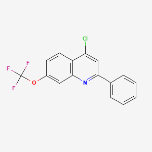 molecular formula C16H9ClF3NO B12884813 4-Chloro-2-phenyl-7-(trifluoromethoxy)quinoline CAS No. 1189107-66-1