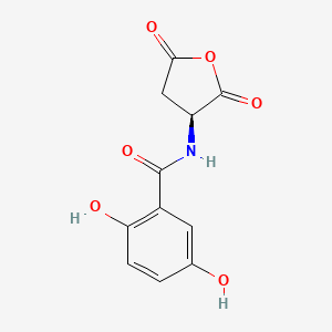 molecular formula C11H9NO6 B12884829 N-[(3S)-2,5-dioxooxolan-3-yl]-2,5-dihydroxybenzamide CAS No. 388094-73-3