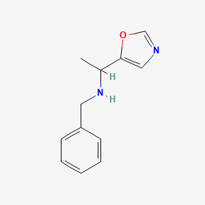 molecular formula C12H14N2O B12884897 N-Benzyl-1-(oxazol-5-yl)ethanamine 