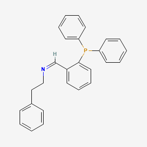 molecular formula C27H24NP B12884918 Benzeneethanamine, N-[[2-(diphenylphosphino)phenyl]methylene]- CAS No. 191733-03-6