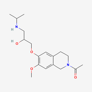 molecular formula C18H28N2O4 B12885019 2-Acetyl-1,2,3,4-tetrahydro-6-[2-hydroxy-3-[(1-methylethyl)amino]propoxy]-7-methoxyisoquinoline CAS No. 59839-39-3