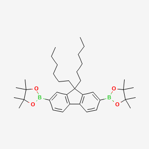 molecular formula C37H56B2O4 B1288511 2,2'-(9,9-Dihexyl-9H-fluorene-2,7-diyl)bis(4,4,5,5-tetramethyl-1,3,2-dioxaborolane) CAS No. 254755-24-3