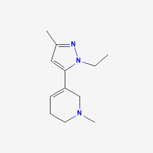 molecular formula C12H19N3 B12885291 5-(1-Ethyl-3-methyl-1H-pyrazol-5-yl)-1-methyl-1,2,3,6-tetrahydropyridine 