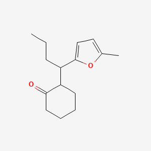 molecular formula C15H22O2 B12885317 2-(1-(5-Methylfuran-2-yl)butyl)cyclohexanone CAS No. 89225-11-6