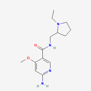 molecular formula C14H22N4O2 B12885486 6-Amino-N-((1-ethyl-2-pyrrolidinyl)methyl)-4-methoxynicotinamide CAS No. 84332-04-7