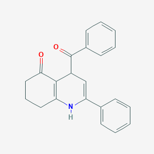 molecular formula C22H19NO2 B12885489 5(1H)-Quinolinone, 4-benzoyl-4,6,7,8-tetrahydro-2-phenyl- CAS No. 61049-63-6