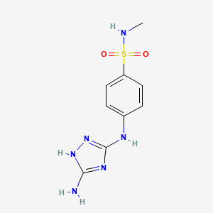 molecular formula C9H12N6O2S B1288551 4-(5-氨基-1H-1,2,4-三唑-3-基氨基)-N-甲基苯磺酰胺 CAS No. 443799-42-6