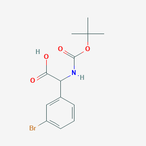 molecular formula C13H16BrNO4 B1288552 (3-Bromophenyl)[(tert-butoxycarbonyl)amino]acetic acid CAS No. 446305-66-4