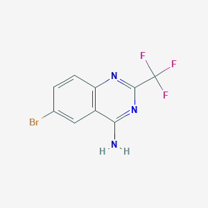 molecular formula C9H5BrF3N3 B1288576 6-Bromo-2-(trifluoromethyl)quinazolin-4-amine CAS No. 929379-35-1