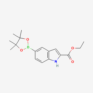 molecular formula C17H22BNO4 B1288593 Ethyl 5-(4,4,5,5-tetramethyl-1,3,2-dioxaborolan-2-yl)-1H-indole-2-carboxylate CAS No. 736990-02-6