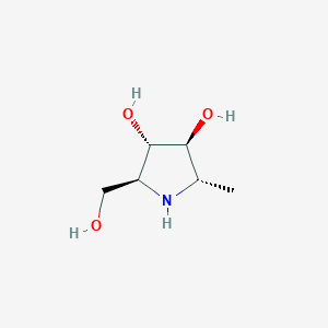 molecular formula C6H13NO3 B12885997 (2S,3S,4S,5S)-2-(Hydroxymethyl)-5-methylpyrrolidine-3,4-diol 