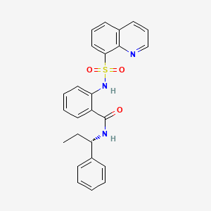 molecular formula C25H23N3O3S B12886162 N-[(1S)-1-phenylpropyl]-2-(quinolin-8-ylsulfonylamino)benzamide CAS No. 478262-95-2