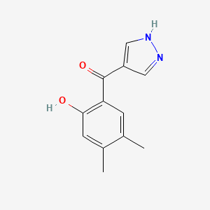 molecular formula C12H12N2O2 B12886209 4-(4,5-Dimethyl-2-hydroxybenzoyl)pyrazole 