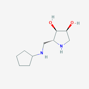 molecular formula C10H20N2O2 B12886306 (2R,3R,4S)-2-((Cyclopentylamino)methyl)pyrrolidine-3,4-diol 