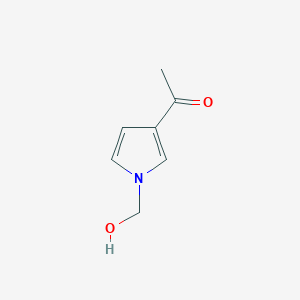 molecular formula C7H9NO2 B12886649 1-(1-(Hydroxymethyl)-1H-pyrrol-3-yl)ethanone 