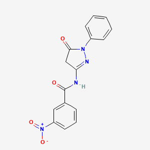 molecular formula C16H12N4O4 B12886667 3-nitro-N-(5-oxo-1-phenyl-4,5-dihydro-1H-pyrazol-3-yl)benzamide CAS No. 6750-79-4