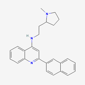 molecular formula C26H27N3 B12886790 N-(2-(1-methylpyrrolidin-2-yl)ethyl)-2-(naphthalen-2-yl)quinolin-4-amine CAS No. 740074-28-6