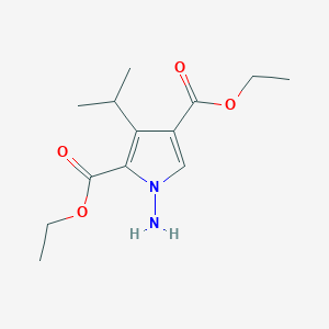molecular formula C13H20N2O4 B12886973 Diethyl 1-amino-3-isopropyl-1H-pyrrole-2,4-dicarboxylate 