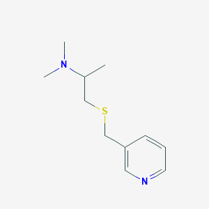 molecular formula C11H18N2S B012887 Pyridine, 3-(((2-(dimethylamino)propyl)thio)methyl)- CAS No. 102206-62-2