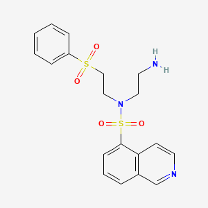 molecular formula C19H21N3O4S2 B12887017 5-Isoquinolinesulfonamide, N-(2-aminoethyl)-N-[2-(phenylsulfonyl)ethyl]- CAS No. 651309-21-6