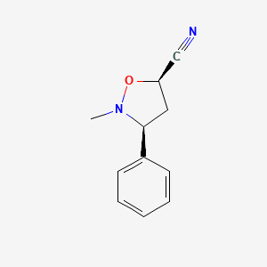 molecular formula C11H12N2O B12887111 Cis-2-methyl-3-phenylisoxazolidine-5-carbonitrile 