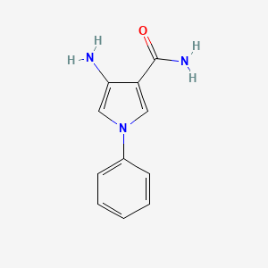 molecular formula C11H11N3O B12887139 4-Amino-1-phenyl-1H-pyrrole-3-carboxamide CAS No. 88796-36-5