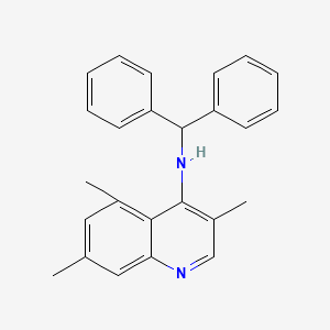 molecular formula C25H24N2 B12887158 4-Quinolinamine, N-(diphenylmethyl)-3,5,7-trimethyl- CAS No. 61563-47-1