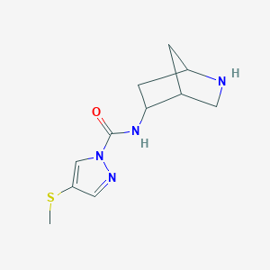 molecular formula C11H16N4OS B12887249 N-(2-Azabicyclo[2.2.1]heptan-5-yl)-4-(methylthio)-1H-pyrazole-1-carboxamide 