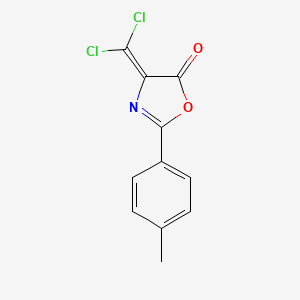molecular formula C11H7Cl2NO2 B12887285 5(4H)-Oxazolone, 4-(dichloromethylene)-2-(4-methylphenyl)- CAS No. 61767-34-8