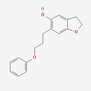 molecular formula C17H18O3 B12887318 6-(3-Phenoxypropyl)-2,3-dihydro-1-benzofuran-5-ol CAS No. 119794-95-5