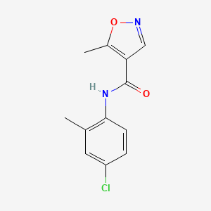 molecular formula C12H11ClN2O2 B12887444 N-(4-Chloro-2-methylphenyl)-5-methyl-1,2-oxazole-4-carboxamide CAS No. 61643-37-6