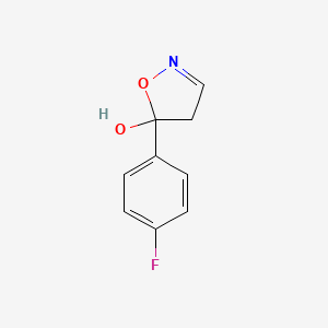 molecular formula C9H8FNO2 B12887463 5-(4-Fluorophenyl)-4,5-dihydro-1,2-oxazol-5-ol CAS No. 53009-34-0