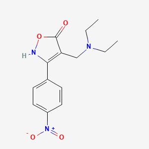 molecular formula C14H17N3O4 B12887490 5(2H)-Isoxazolone, 4-[(diethylamino)methyl]-3-(4-nitrophenyl)- CAS No. 61195-02-6